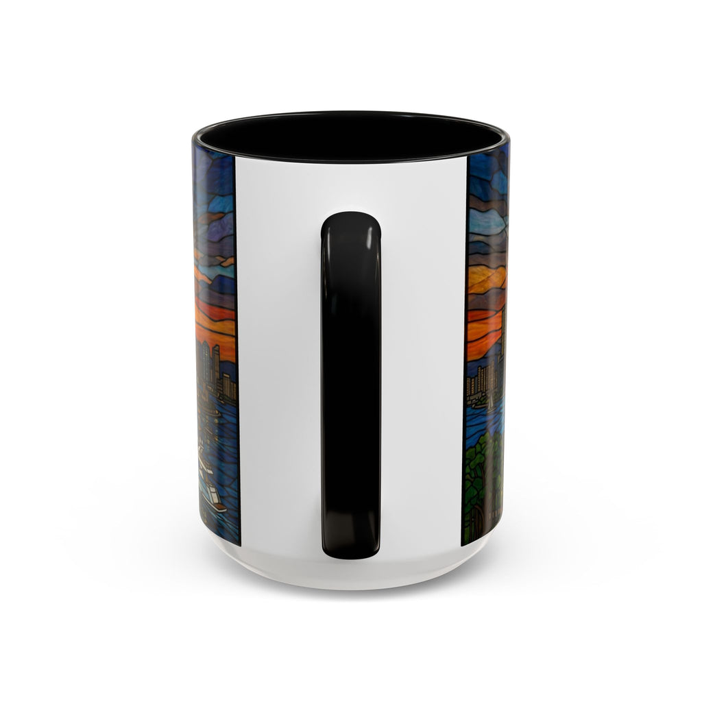 Shanghai Harbor Stained-Glass Sunset Coffee Mug (11/15oz)