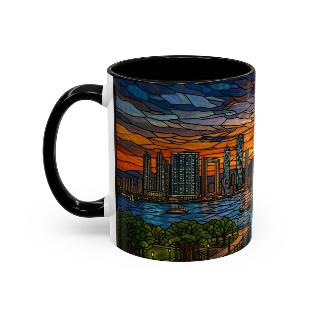Dubai Skyline Stained Glass Accent Coffee Mug (11/15oz)