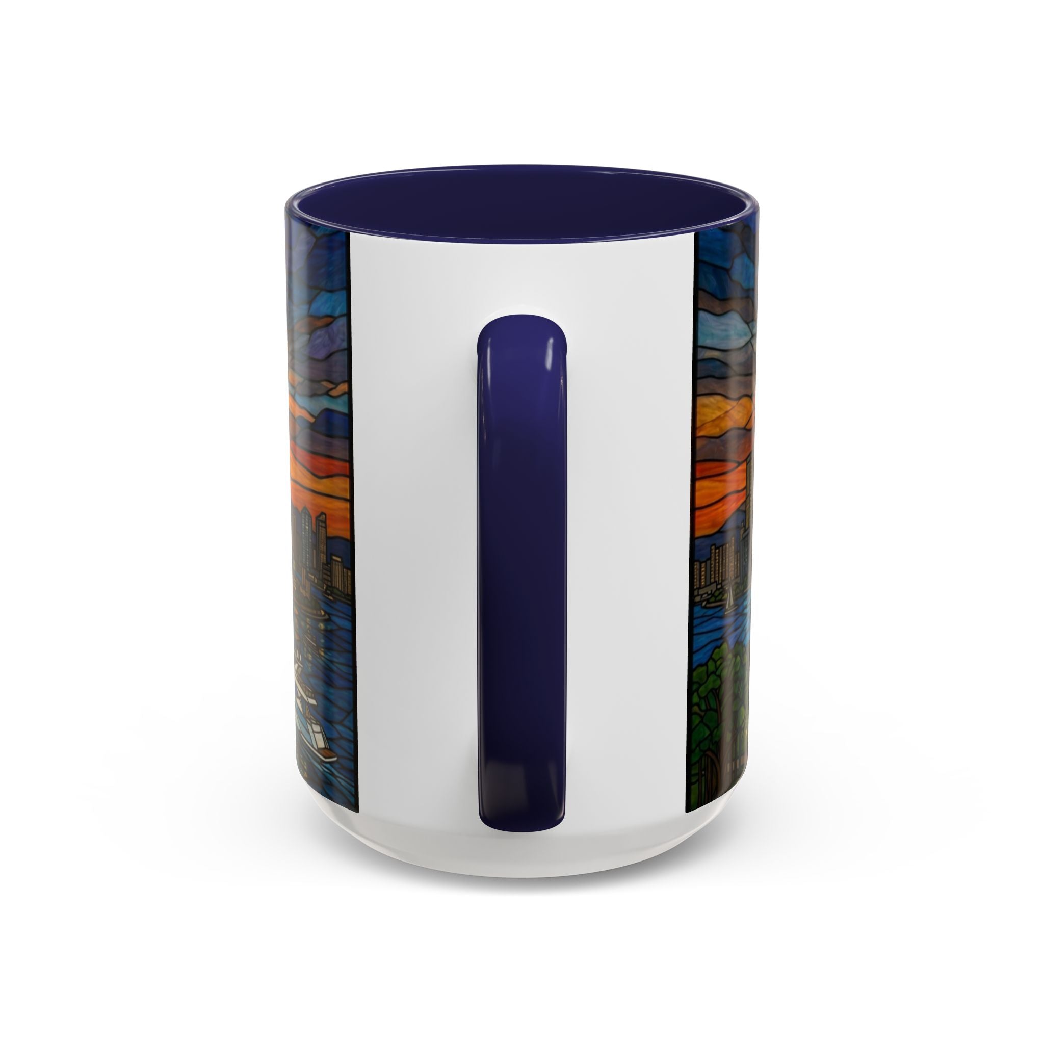 Shanghai Harbor Stained-Glass Sunset Coffee Mug (11/15oz)