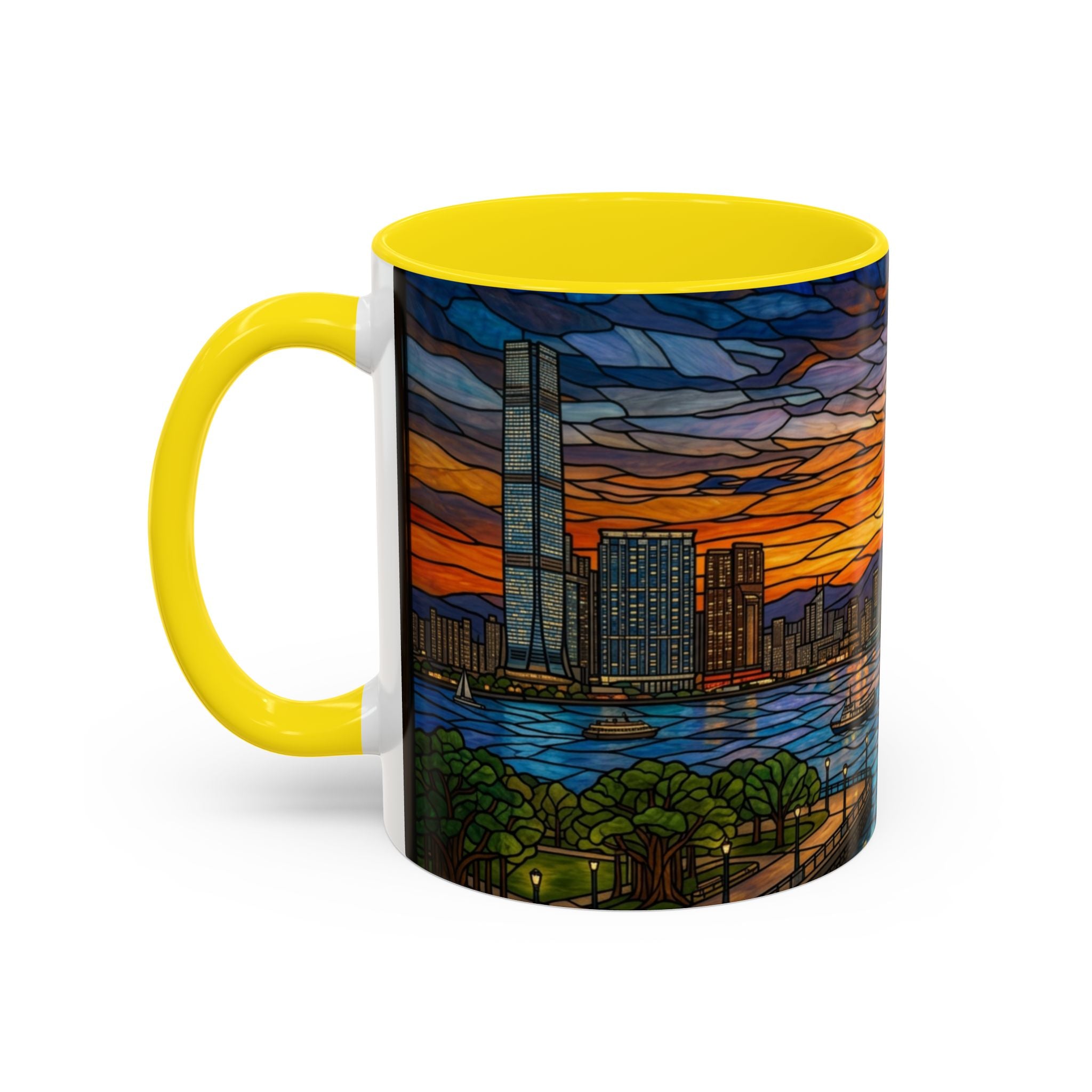 Hong Kong Sky Line Stained-Glass Coffee Mug (11/15oz)