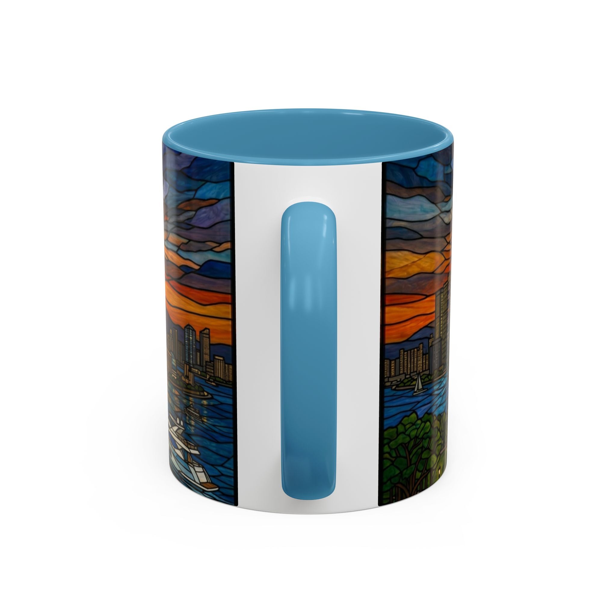 Shanghai Harbor Stained-Glass Sunset Coffee Mug (11/15oz)
