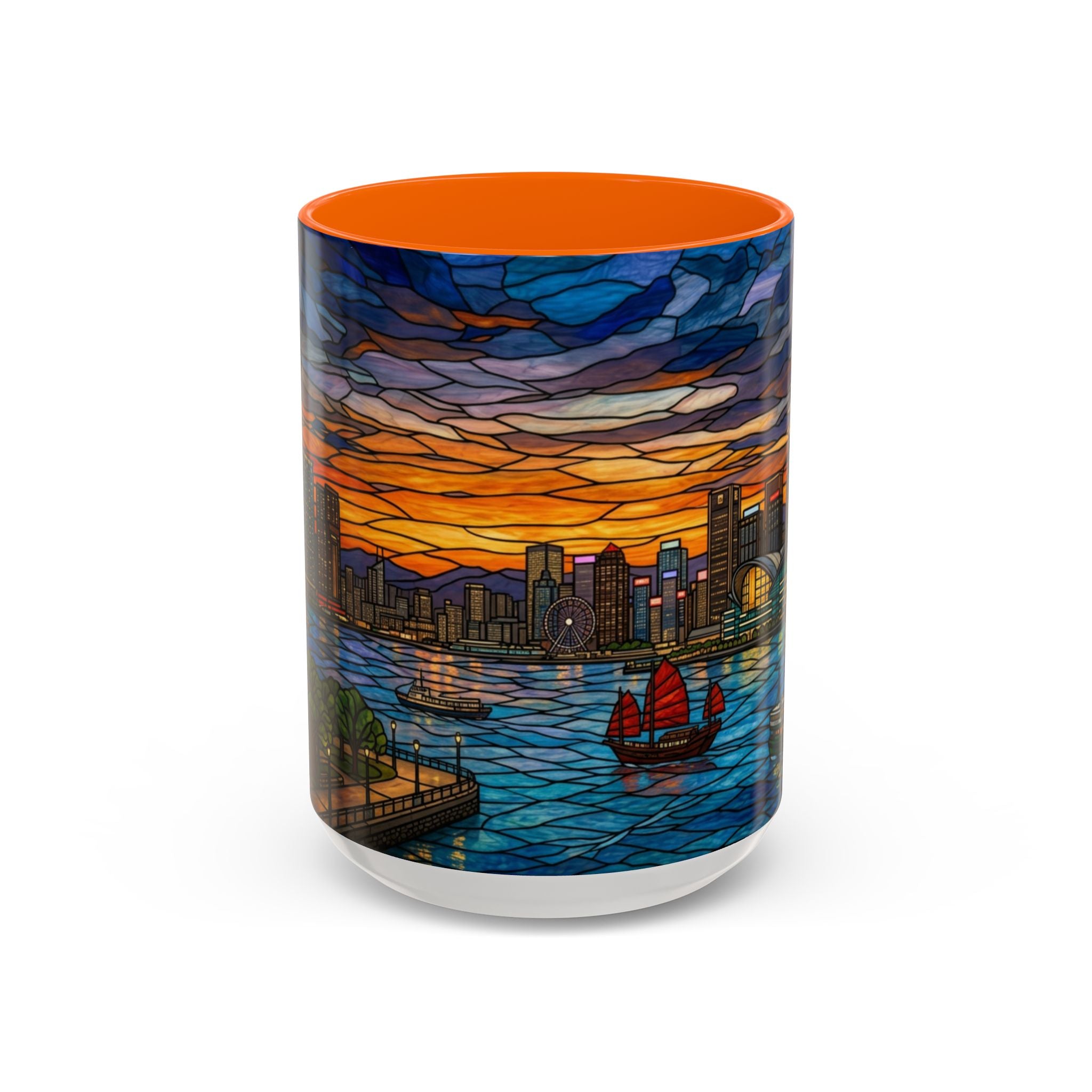 Hong Kong Sky Line Stained-Glass Coffee Mug (11/15oz)