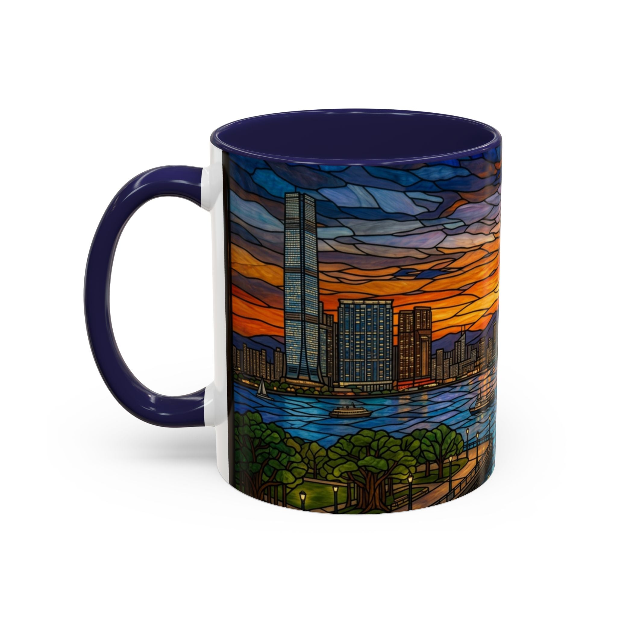 Hong Kong Sky Line Stained-Glass Coffee Mug (11/15oz)
