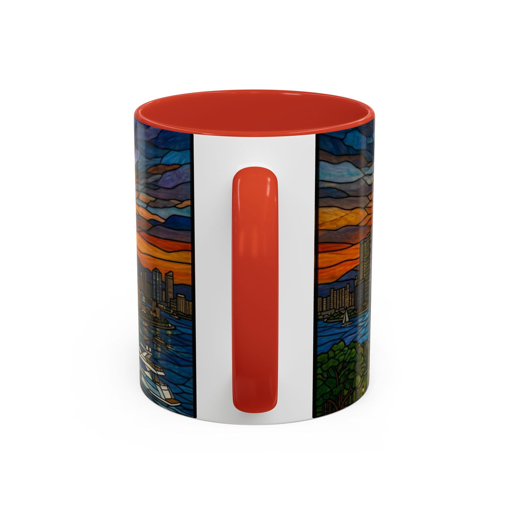 Shanghai Harbor Stained-Glass Sunset Coffee Mug (11/15oz)