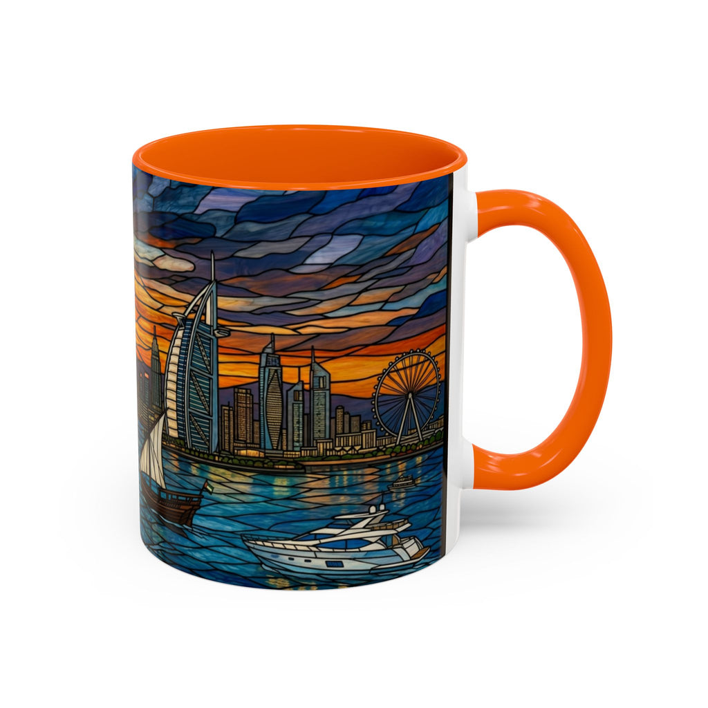 Dubai Skyline Stained Glass Accent Coffee Mug (11/15oz)