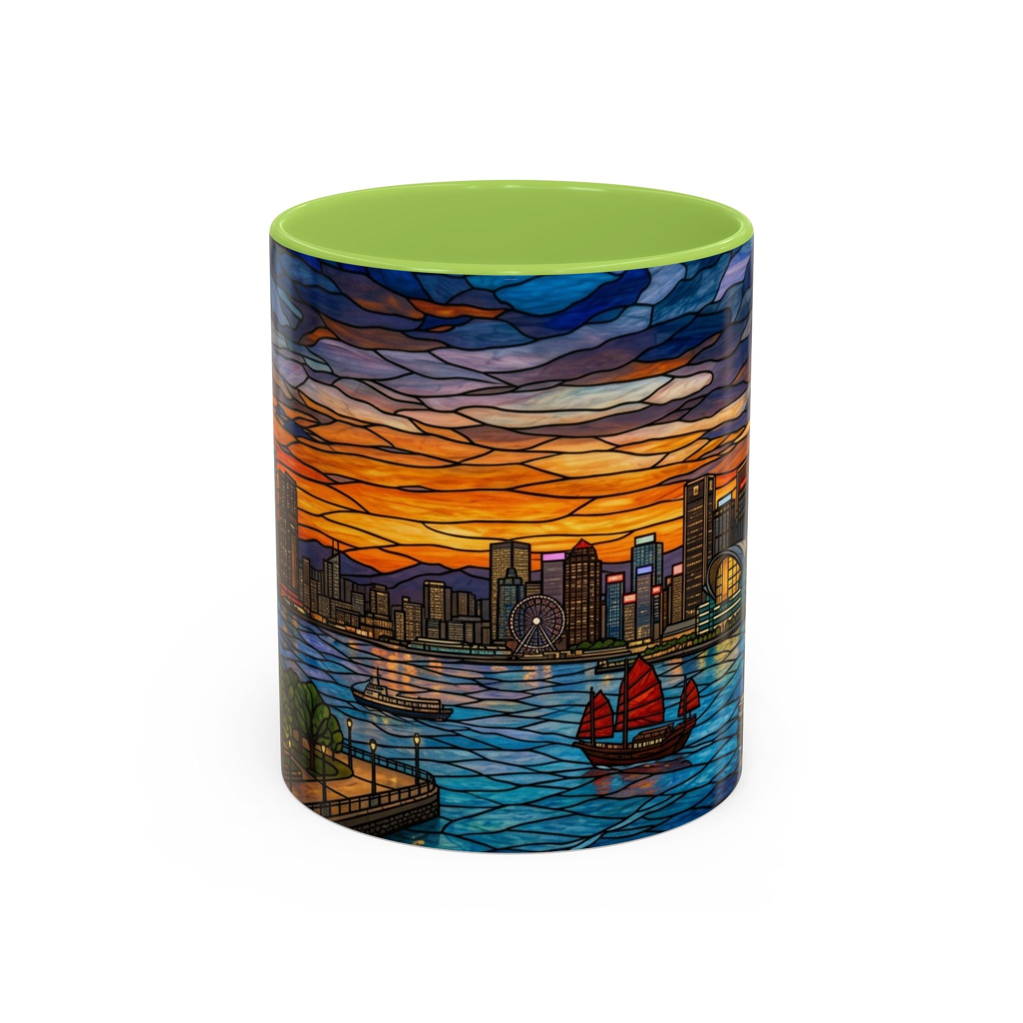 Hong Kong Sky Line Stained-Glass Coffee Mug (11/15oz)