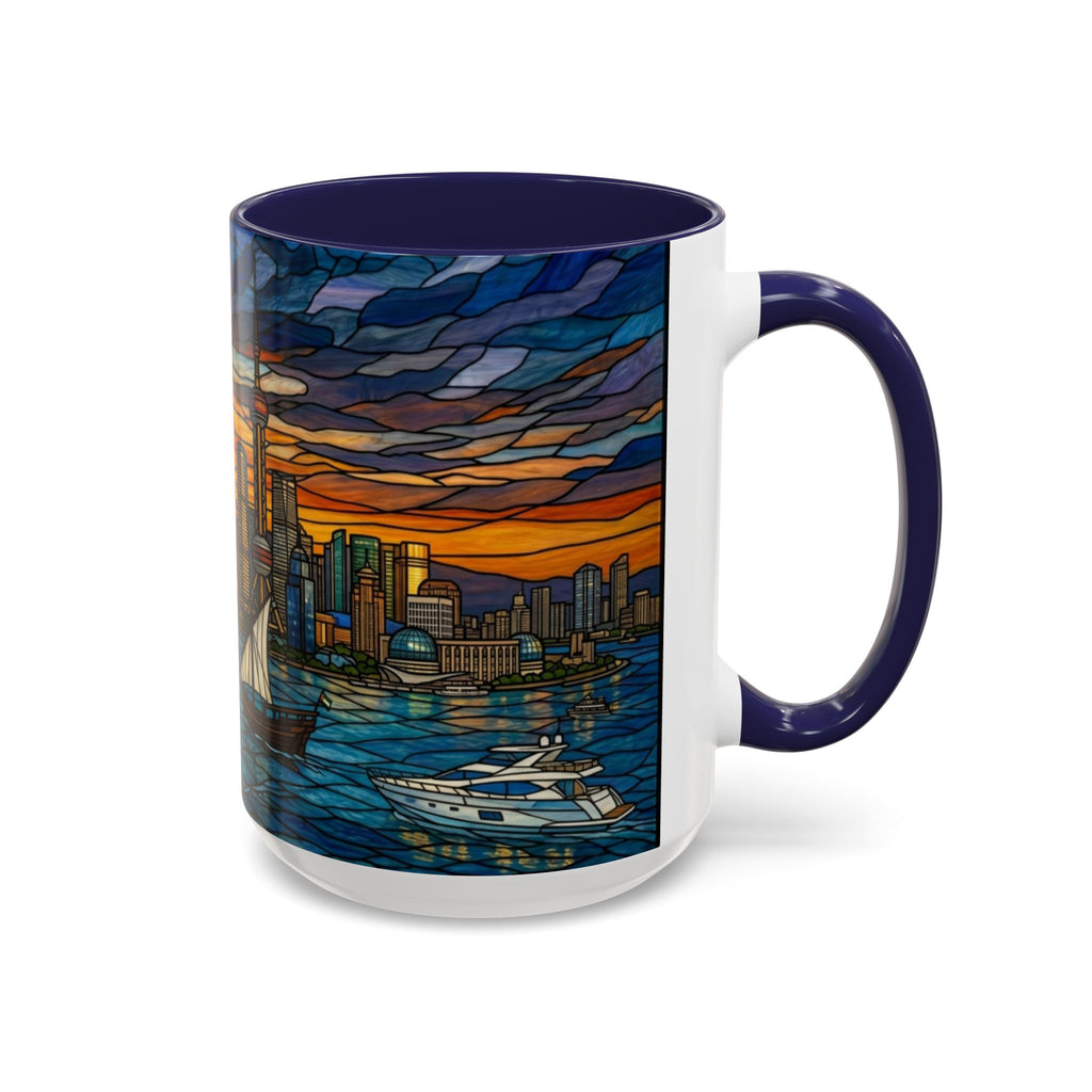 Shanghai Harbor Stained-Glass Sunset Coffee Mug (11/15oz)
