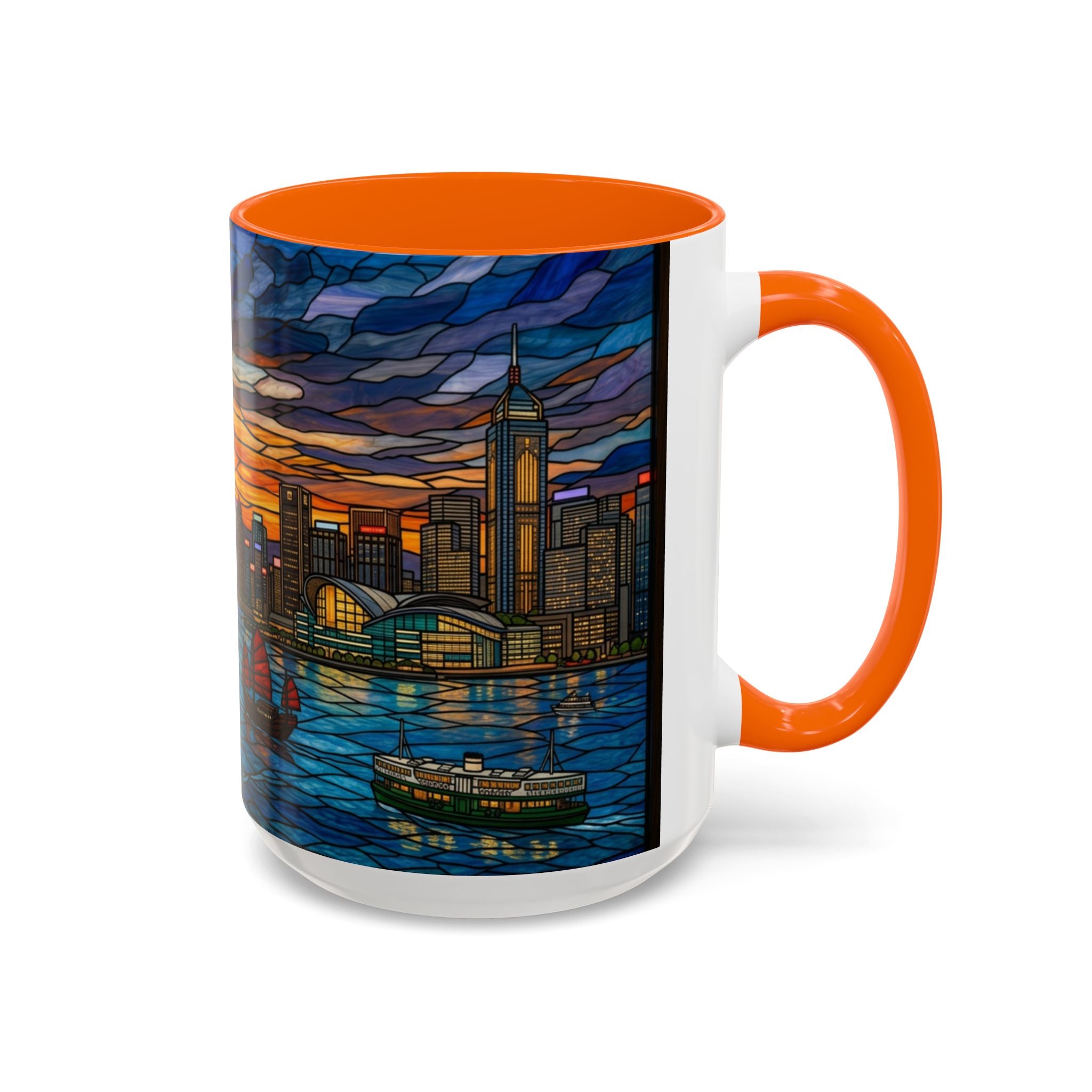 Hong Kong Sky Line Stained-Glass Coffee Mug (11/15oz)