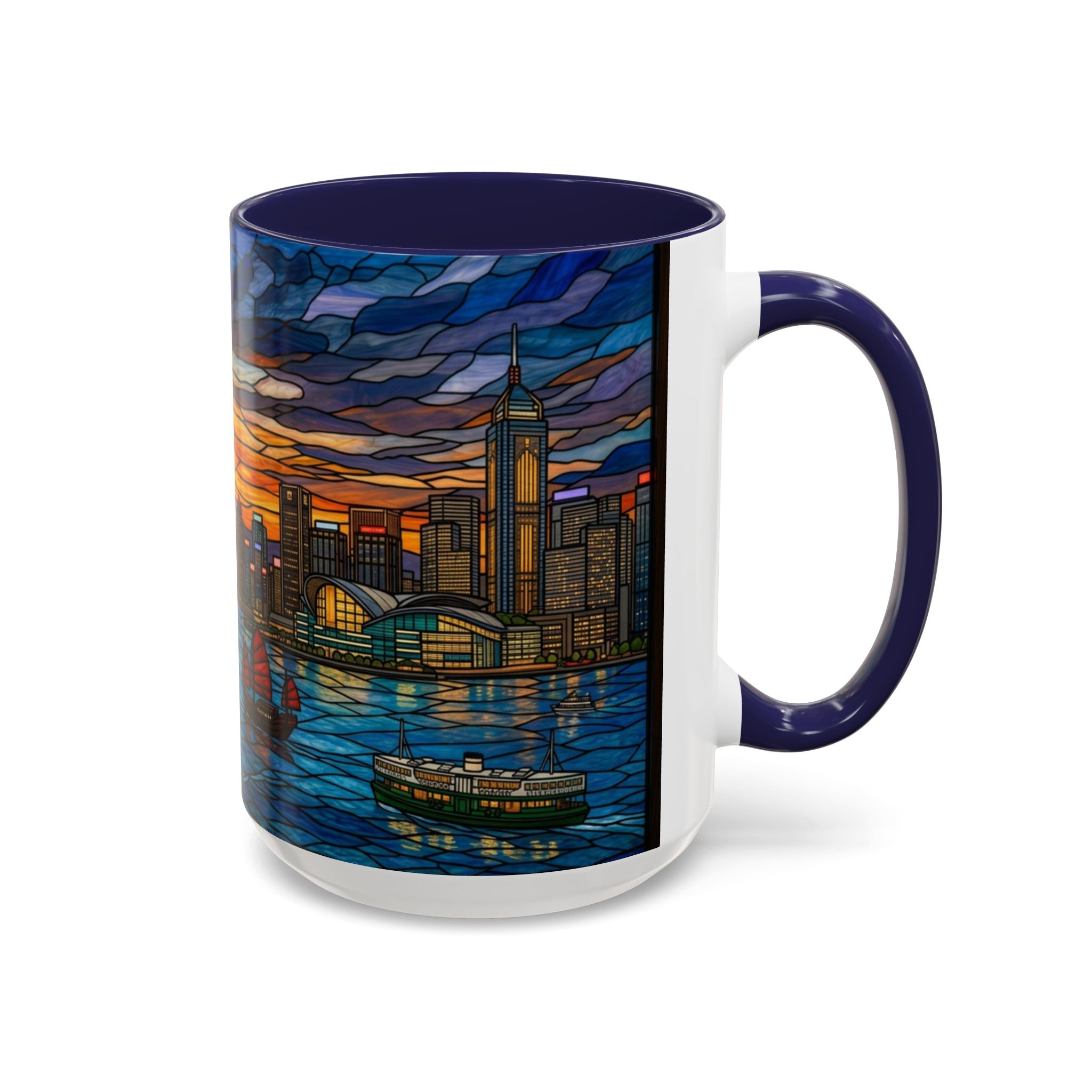 Hong Kong Sky Line Stained-Glass Coffee Mug (11/15oz)