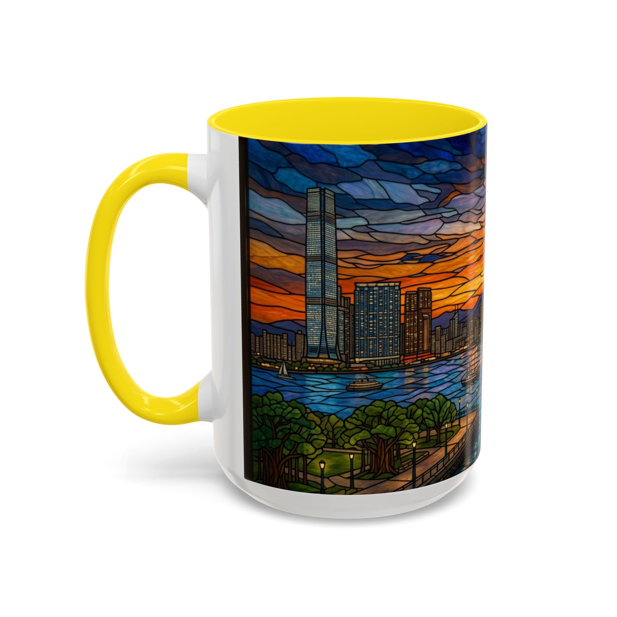 Hong Kong Sky Line Stained-Glass Coffee Mug (11/15oz)