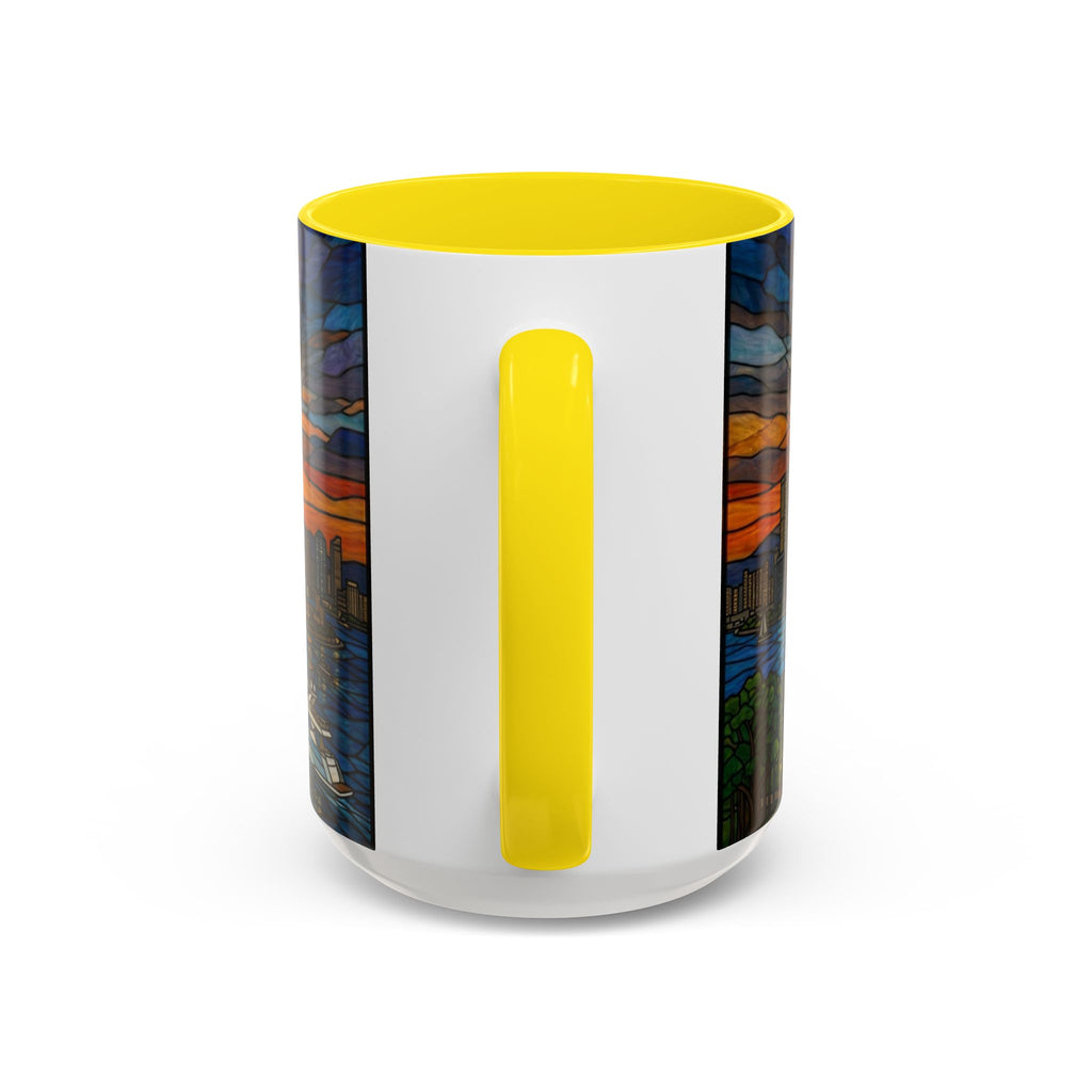 Shanghai Harbor Stained-Glass Sunset Coffee Mug (11/15oz)