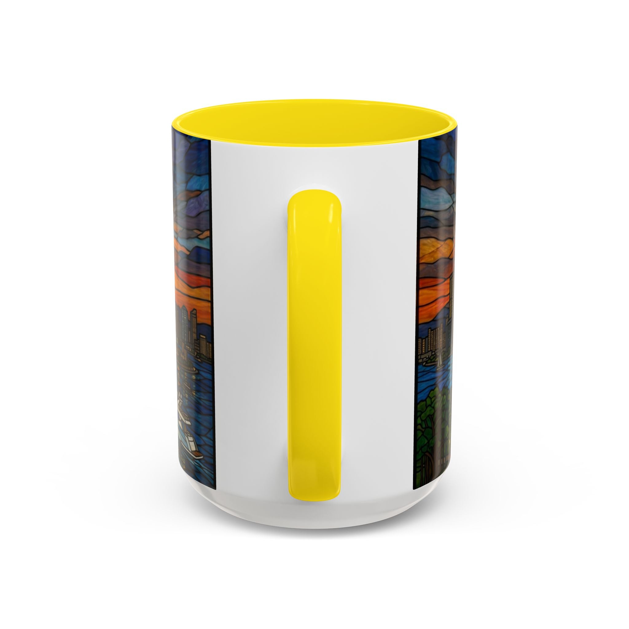 Shanghai Harbor Stained-Glass Sunset Coffee Mug (11/15oz)