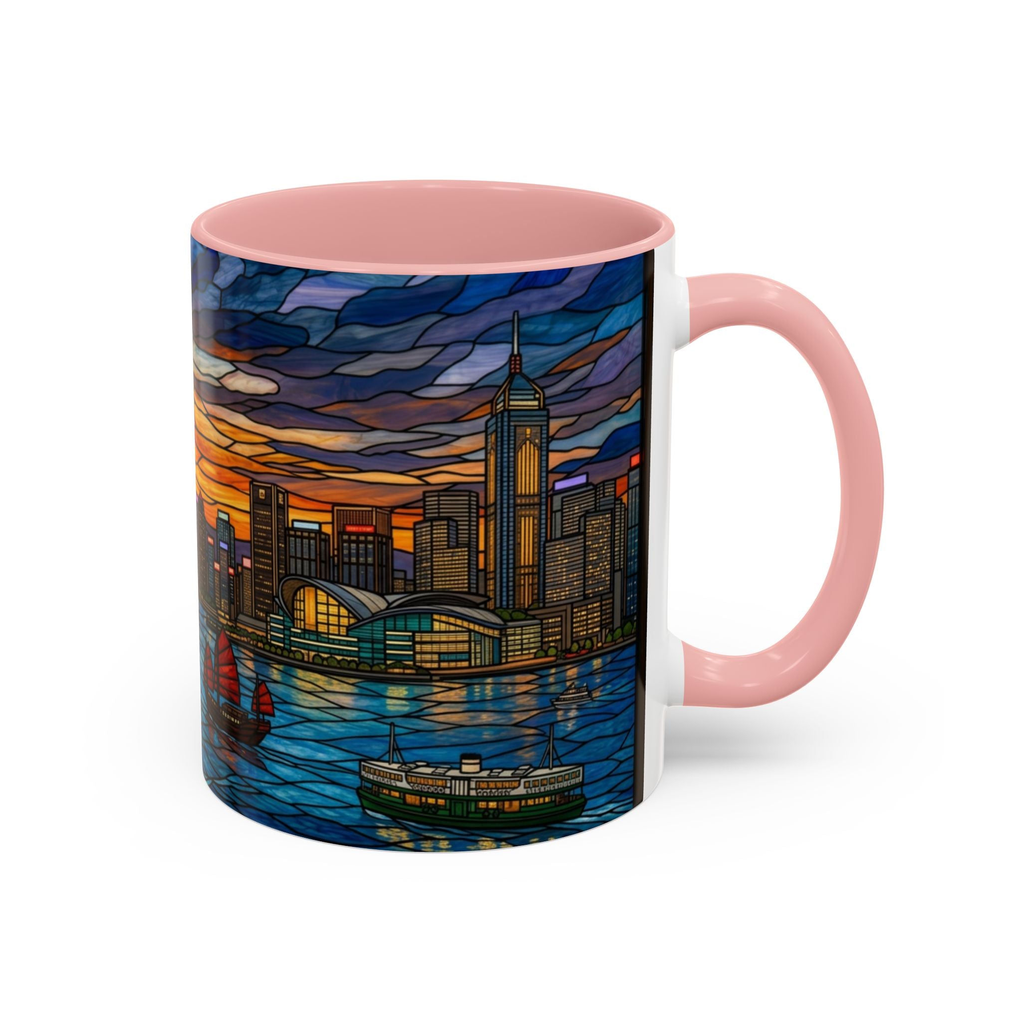 Hong Kong Sky Line Stained-Glass Coffee Mug (11/15oz)