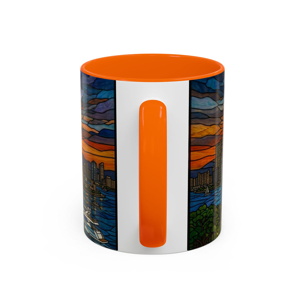 Shanghai Harbor Stained-Glass Sunset Coffee Mug (11/15oz)